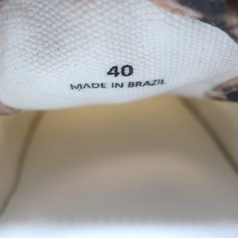 RE/DONE 70s Low Top Skate Sneakers Faded Leopard Print Canvas Size 40 NEW