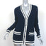 Saint Laurent Cashmere Cable Knit Cardigan Navy Size Small V-Neck Sweater