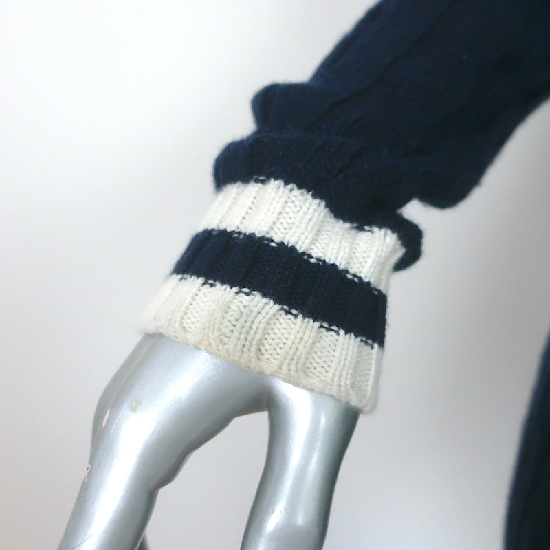 Saint Laurent Cashmere Cable Knit Cardigan Navy Size Small V-Neck Sweater