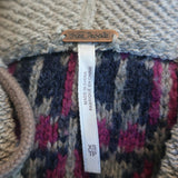 Free People On My Way Hoodie Sweater Taupe Embroidered Knit Size Extra Small