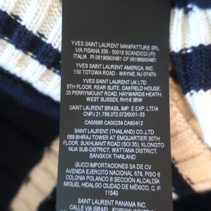 Saint Laurent Cashmere Cable Knit Cardigan Navy Size Small V-Neck Sweater