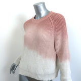 Zadig & Voltaire Sweater Kary Cow Pink/Cream Ombre Ribbed Knit Size Small