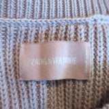Zadig & Voltaire Sweater Kary Cow Pink/Cream Ombre Ribbed Knit Size Small