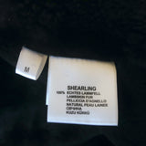 Saks Fifth Avenue Shearling Peplum Coat Black/Navy Size Medium