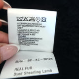 Saks Fifth Avenue Shearling Peplum Coat Black/Navy Size Medium