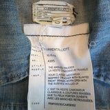 Current/Elliott Angled Trucker Jacket Blue Denim Size 0 Raw Hem Jean Jacket