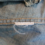 Current/Elliott Angled Trucker Jacket Blue Denim Size 0 Raw Hem Jean Jacket