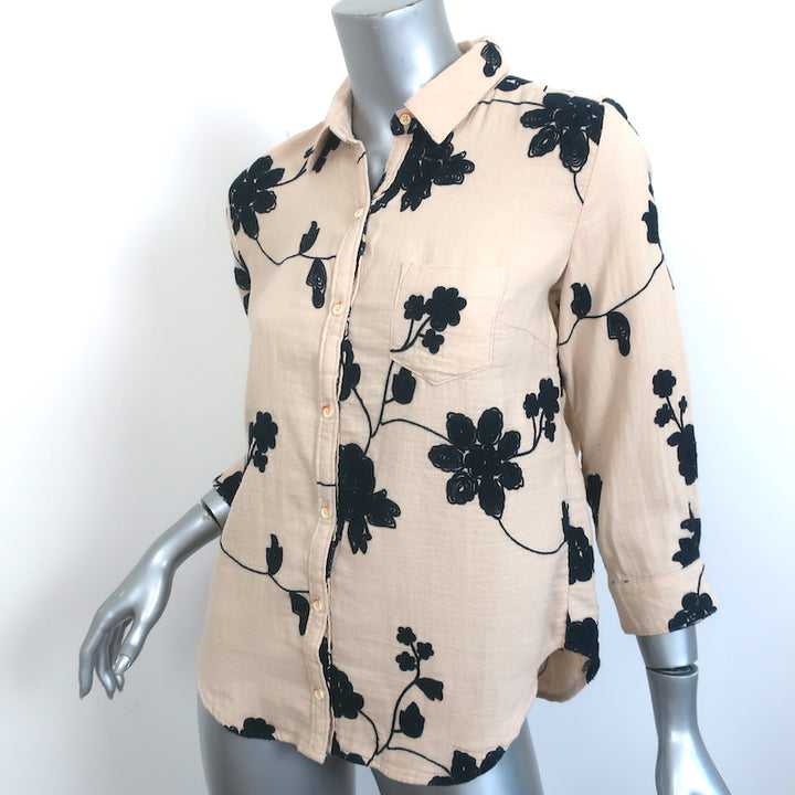 Anthropologie Isabella Sinclair Embroidered Top Beige Size Extra Small NEW