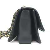 Salvatore Ferragamo Ginny Mini Crossbody Bag Black Chain-Trim Leather