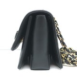 Salvatore Ferragamo Ginny Mini Crossbody Bag Black Chain-Trim Leather