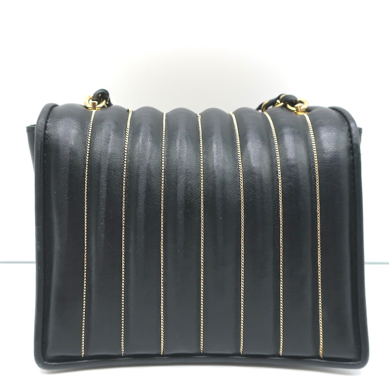 Salvatore Ferragamo Ginny Mini Crossbody Bag Black Chain-Trim Leather