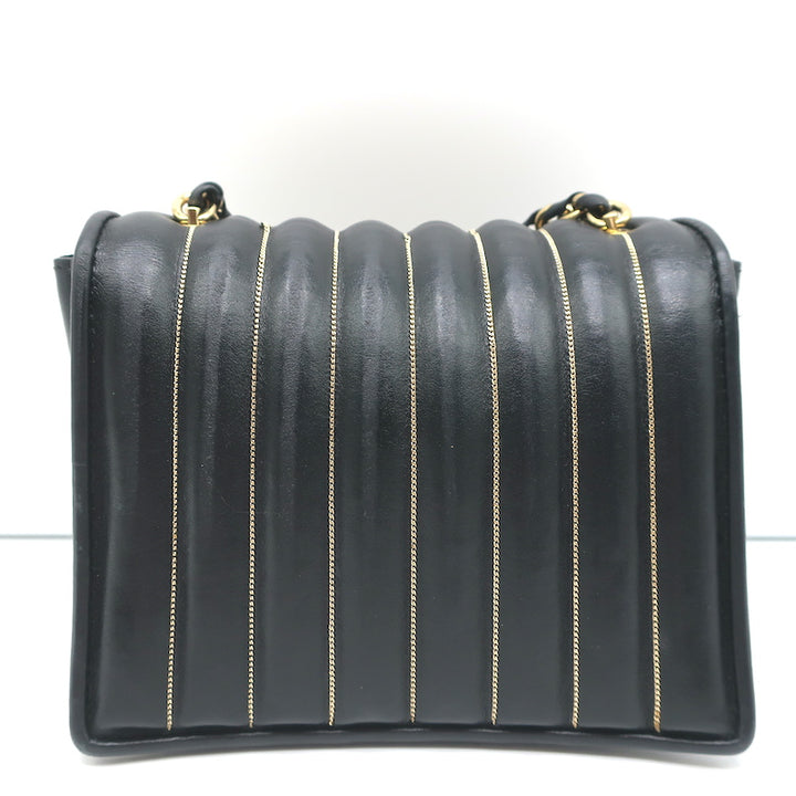 Salvatore Ferragamo Ginny Mini Crossbody Bag Black Chain-Trim Leather