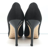 Jimmy Choo Crystal Buckle Pumps Pavel Black Satin Size 38