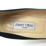 Jimmy Choo Crystal Buckle Pumps Pavel Black Satin Size 38