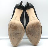 Jimmy Choo Crystal Buckle Pumps Pavel Black Satin Size 38