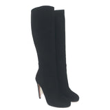 Gucci Knee High Boots Black Suede Size 39 High Heel