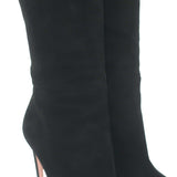 Gucci Knee High Boots Black Suede Size 39 High Heel