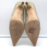 Jimmy Choo Cutout Pumps Margo Gold Glitter Snakeskin Size 38 Pointed Toe Heels