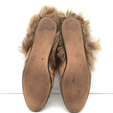 Gucci Princetown GG Canvas & Lamb Fur Mules Ruggine Rust/Natural Size 38