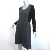 White + Warren Cashmere Colorblock Sweater Dress Black/Gray Size Medium