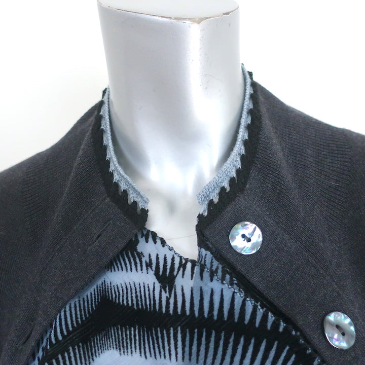 Jean Paul Gaultier Maille Femme Draped Cardigan Dress Charcoal Knit Size Medium