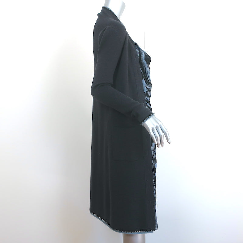 Jean Paul Gaultier Maille Femme Draped Cardigan Dress Charcoal Knit Size Medium