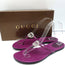 Gucci Crystal GG Flat Thong Sandals Purple Snakeskin Size 8