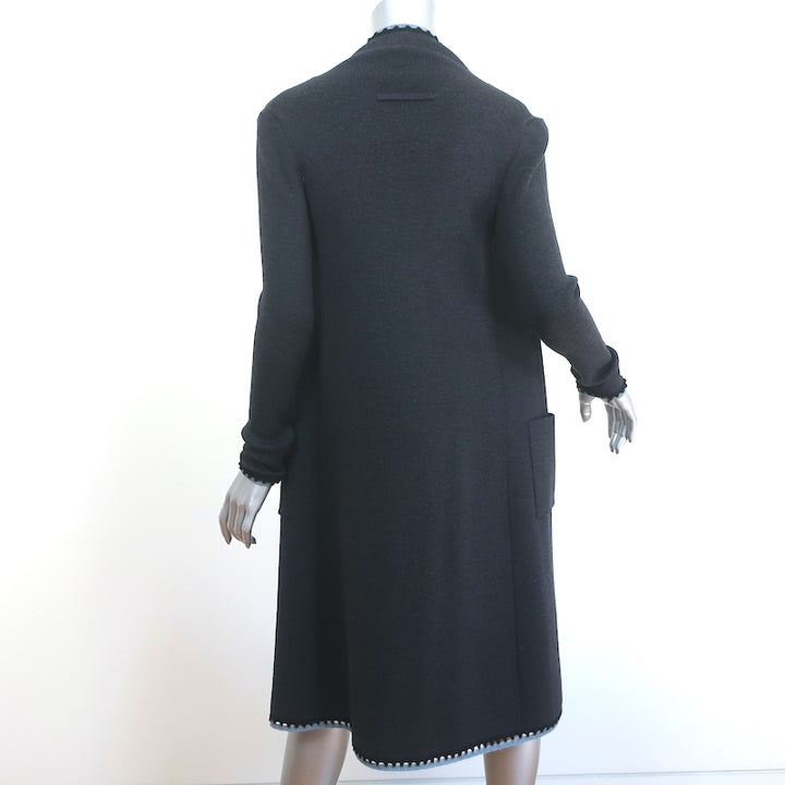 Jean Paul Gaultier Maille Femme Draped Cardigan Dress Charcoal Knit Size Medium