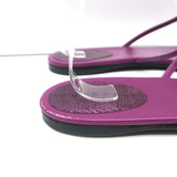 Gucci Crystal GG Flat Thong Sandals Purple Snakeskin Size 8