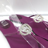 Gucci Crystal GG Flat Thong Sandals Purple Snakeskin Size 8