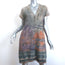 Etro Sweater Dress Purple/Gray Printed Knit Size 44 Short Sleeve Button Front