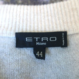 Etro Sweater Dress Purple/Gray Printed Knit Size 44 Short Sleeve Button Front