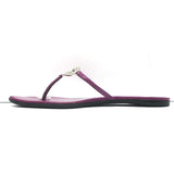 Gucci Crystal GG Flat Thong Sandals Purple Snakeskin Size 8
