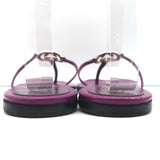 Gucci Crystal GG Flat Thong Sandals Purple Snakeskin Size 8
