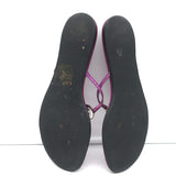 Gucci Crystal GG Flat Thong Sandals Purple Snakeskin Size 8