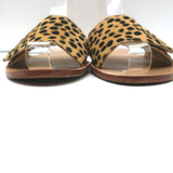 Loeffler Randall Slide Sandals Sibi Cheetah Print Calf Hair Size 9