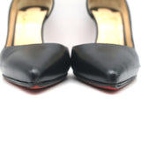 Christian Louboutin Iriza 100 Pumps Black Leather Size 37 Pointed Toe Heels