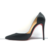 Christian Louboutin Iriza 100 Pumps Black Leather Size 37 Pointed Toe Heels