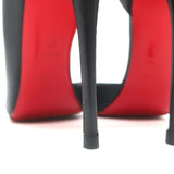Christian Louboutin Iriza 100 Pumps Black Leather Size 37 Pointed Toe Heels