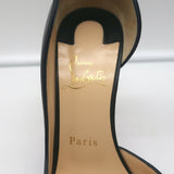 Christian Louboutin Iriza 100 Pumps Black Leather Size 37 Pointed Toe Heels