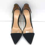 Gianvito Rossi Plexi Velvet and PVC Pumps Black Size 37.5 Pointed Toe Heels