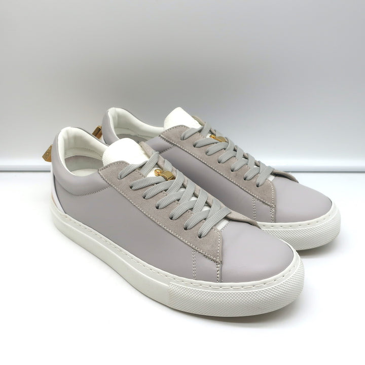 Buscemi Tennis Lock Low Top Sneakers Gray Leather &amp; Suede Size 38.5