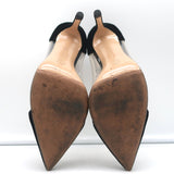 Gianvito Rossi Plexi Velvet and PVC Pumps Black Size 37.5 Pointed Toe Heels