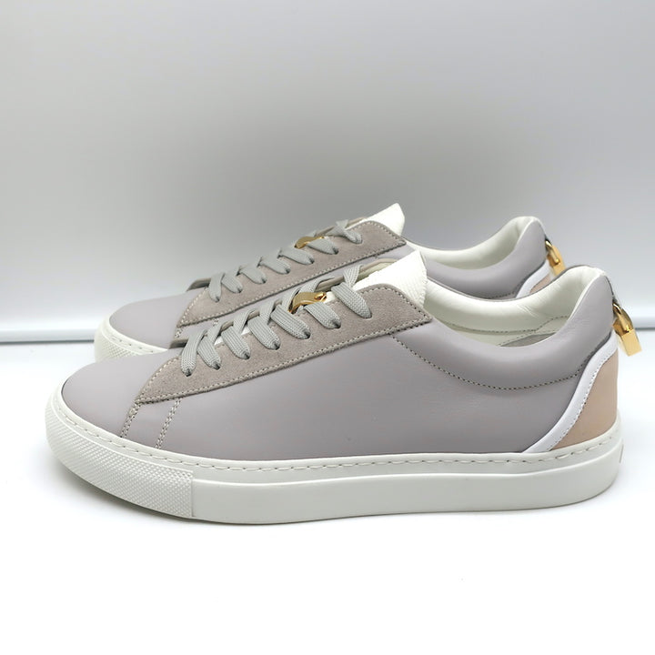 Buscemi Tennis Lock Low Top Sneakers Gray Leather &amp; Suede Size 38.5