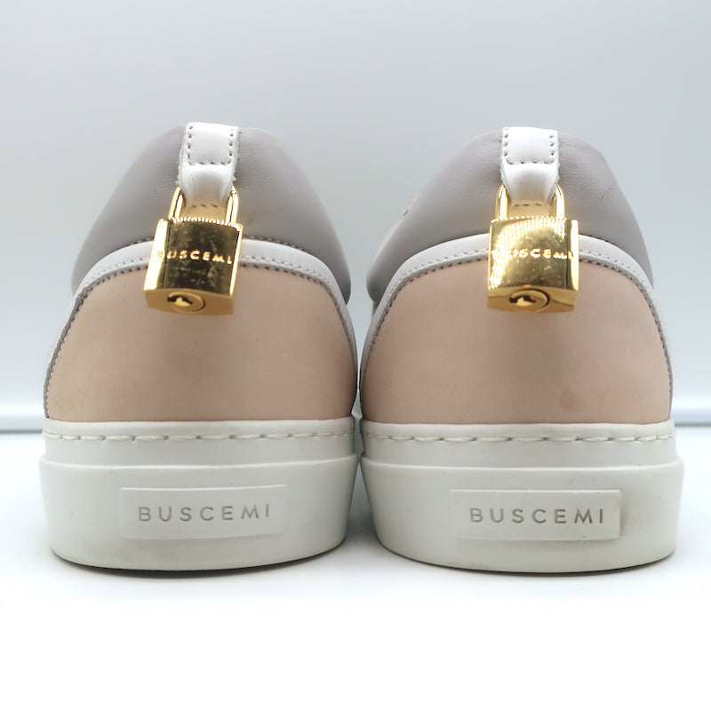 Buscemi Tennis Lock Low Top Sneakers Gray Leather &amp; Suede Size 38.5