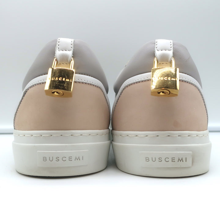 Buscemi Tennis Lock Low Top Sneakers Gray Leather &amp; Suede Size 38.5