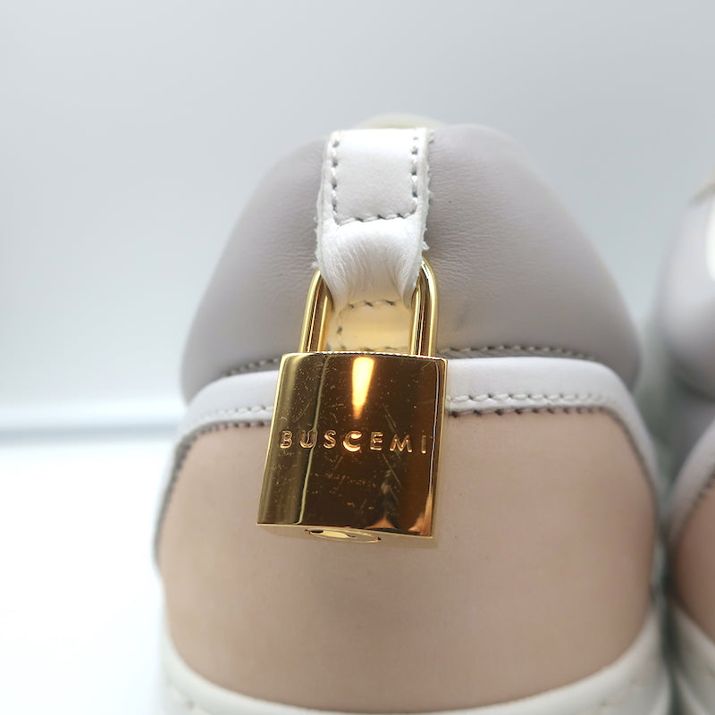 Buscemi Tennis Lock Low Top Sneakers Gray Leather &amp; Suede Size 38.5