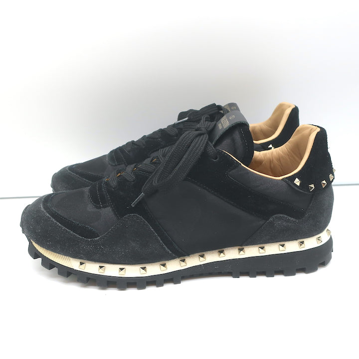 Valentino Soul Rockstud Sneakers Black Camo &amp; Suede Size 39