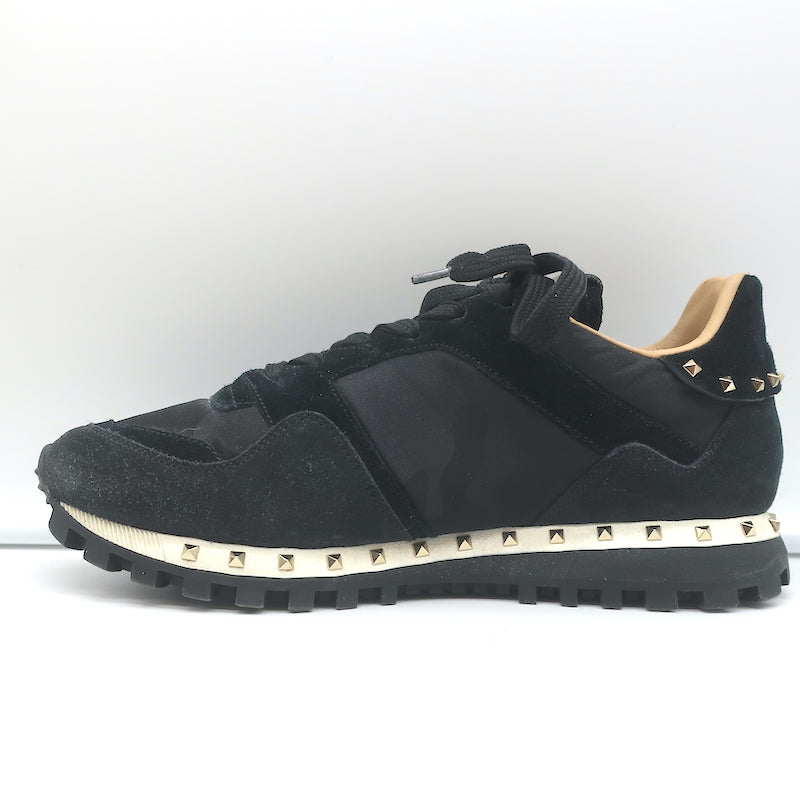 Valentino Soul Rockstud Sneakers Black Camo &amp; Suede Size 39