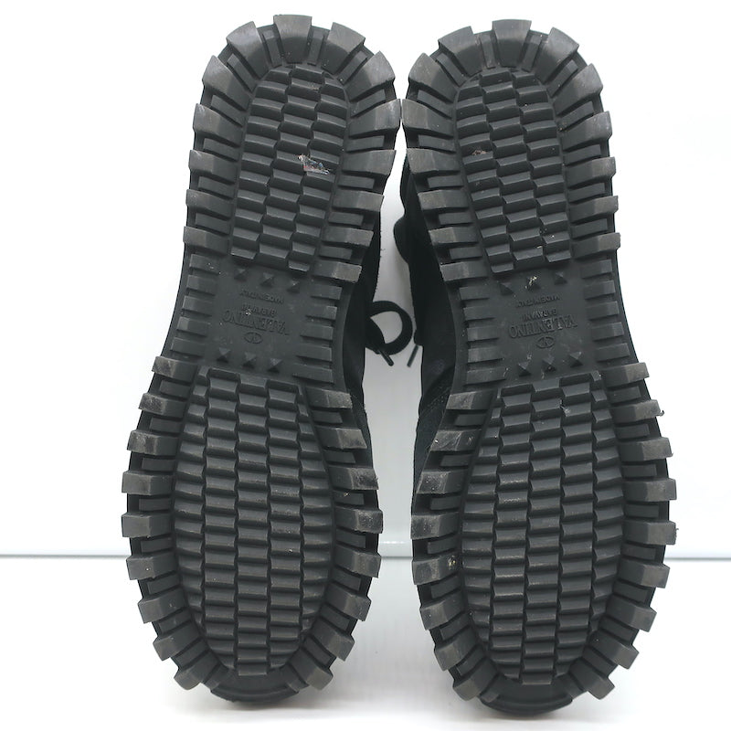 Valentino Soul Rockstud Sneakers Black Camo &amp; Suede Size 39
